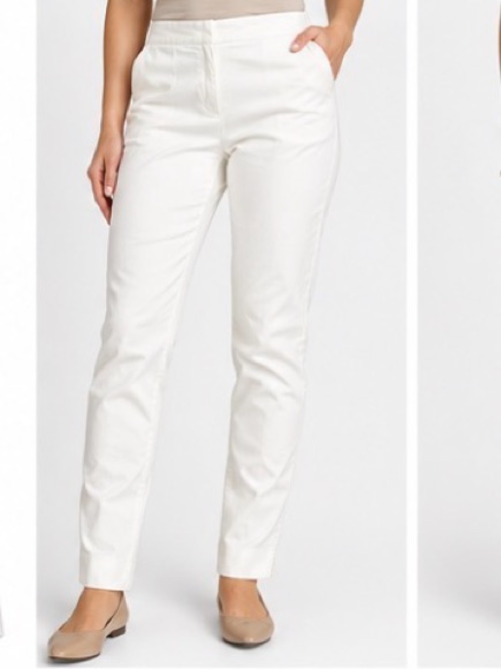 Women's White Slim Straight-Leg